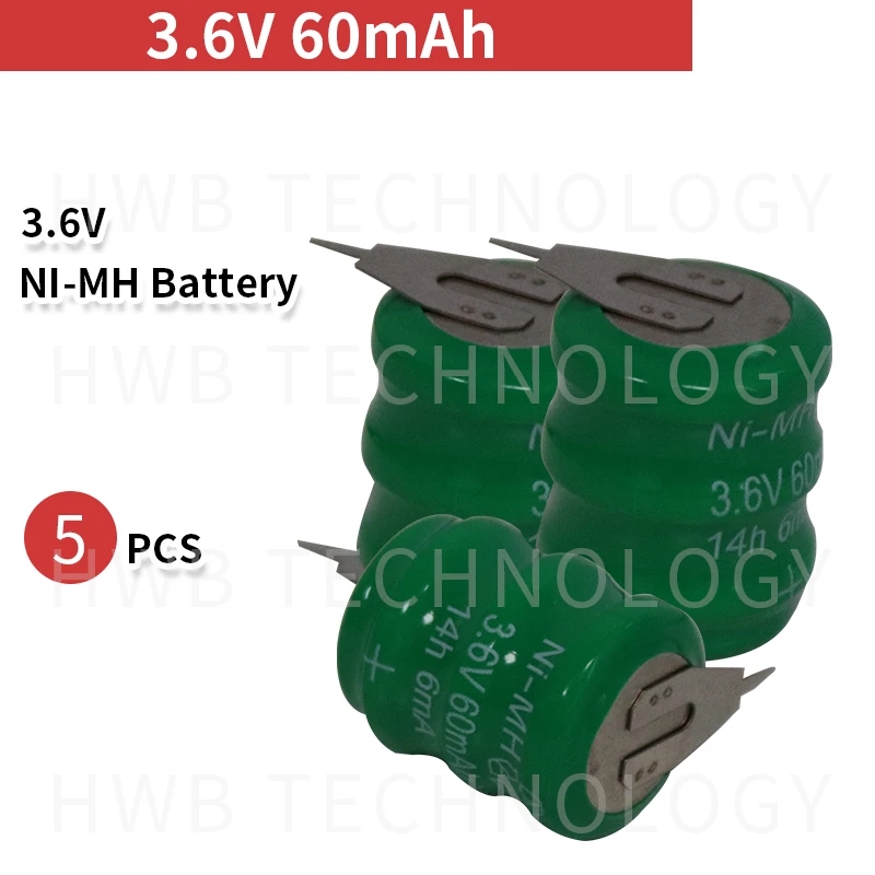 5 шт/лот 3,6 V 60mAh Ni-CD никель-кадмиевый аккумулятор для резервного копирования данных ячейка памяти PLC Промышленные батареи