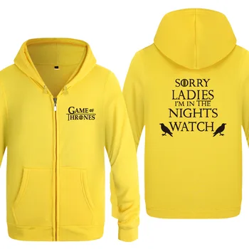 

Zipper Hoodies Men Game Of Thrones Sorry Ladies I'm Part of The Nights Watch Mens Hoodie Fleece Long Sleeve Jacket Sweatshirt
