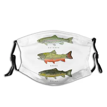 

Brown Rainbow Non-Disposable Mouth Face Mask Fishing Anti Haze Dust Protection Cover Respirator Muffle Mask with Filters