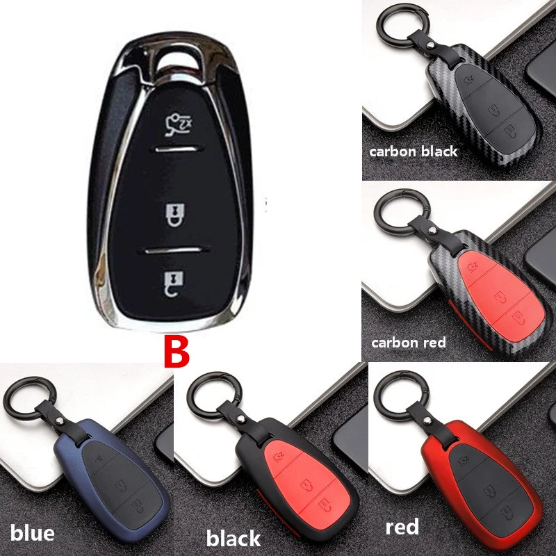 Матовый чехол из углеродного волокна для ключей автомобиля Buick Chevrolet MALIBU EQUINOX Cruze CAMARO Opel Vauxhall Mokka Encore - Название цвета: B