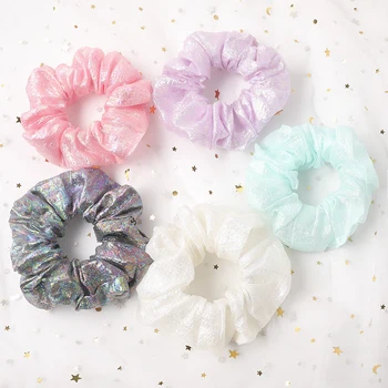 

1PC Shiny Metallic Laser Elastic Hair Band for Women Girls Scrunchies Hair Rubber Ties Ponytail Holder Headband Hair Accessories
