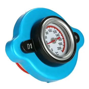 

1pcs Car Thermostatic Gauge Radiator Cap 0.9 Bar Small Head Water Temp Meter Direct Blue bolt-on installation Meter