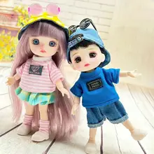 

New Arrival 16cm 1/12 Bjd Doll Toys For Girls Ball-jointed Boy Doll Curly Wig With Cute Accessories Clothes Suit Christmas Gift