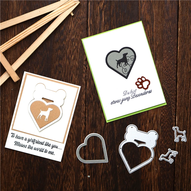 InLoveArts собака сердце Кость Форма животные металлические Вырубные штампы 2020