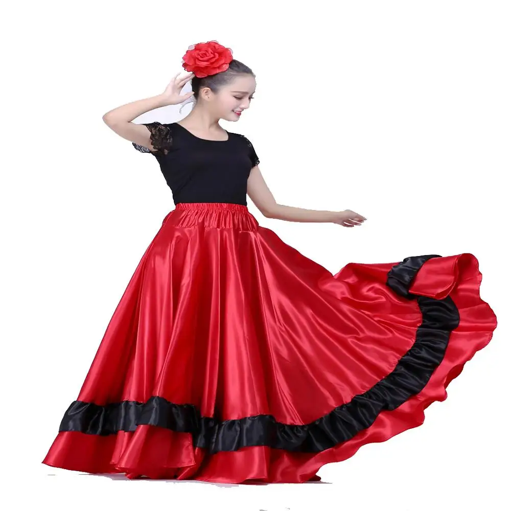 Disfraz de Flamenco gitano, falda de danza del vientre, grande, Ropa de baile Carnival plisada _ - AliExpress Mobile