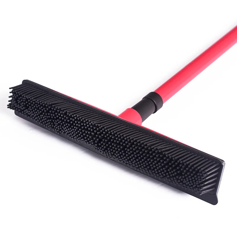 Customizable Rubber Broom Hair Lint Removal Device Telescopic Bristles Magic Clean Sweeper Squeegee Bristle Long Push Broom rubber broom magic broom