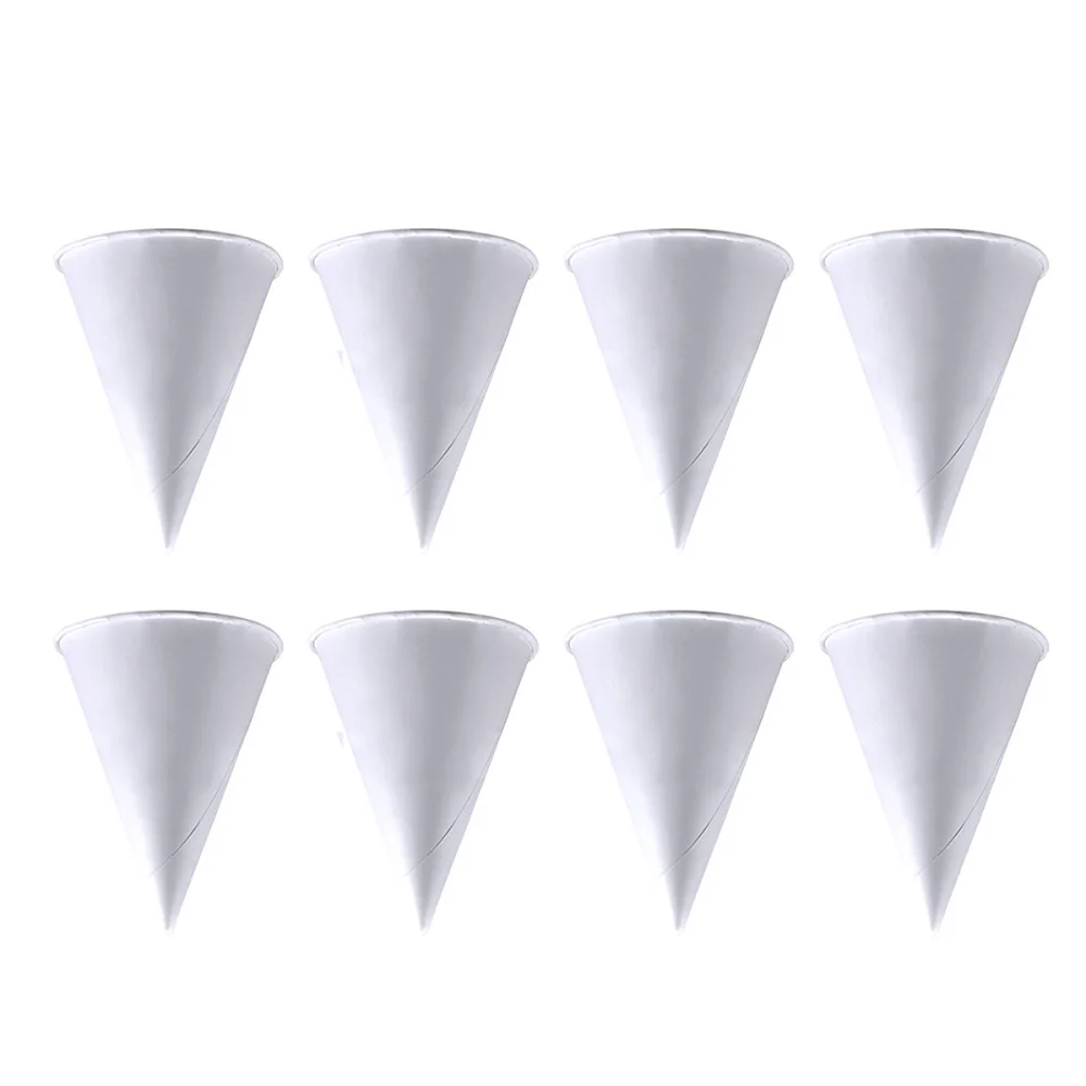 BESTonZON 250 Unidades Tazas Desechables de Papel con Forma de Cono para Agua Color Blanco 