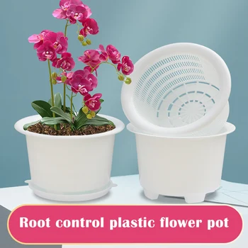 

Orchid Plant Pot with Holes Double Layer Container for Garden Flower Root Control @LS