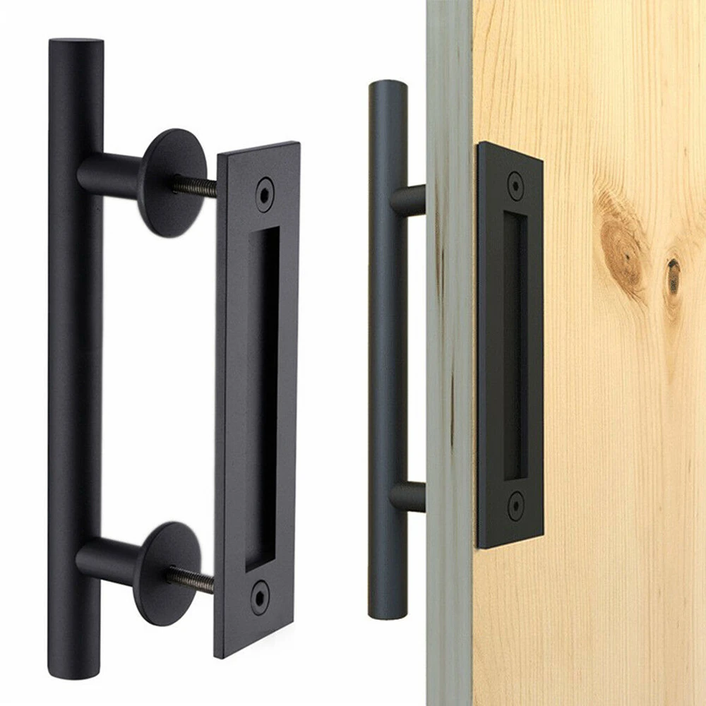 1X Barn Door Handle Sliding Flush Pull Wood Door Gate Hardware Stainless-Steel!