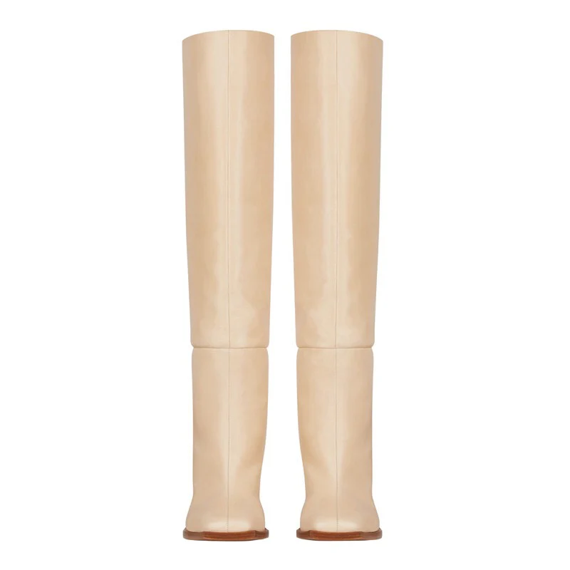 MORAZORA Size 34-43 INS Hot Microfiber Leather Boots Women Square Toe High Heels Women's Knee High Boots Western Boots Drop Ship