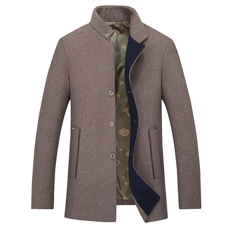

2020 Winter New Style Medium-length MEN'S Coat Korean-style Trend Men Woolen Cloth Trench Coat Hyn5807
