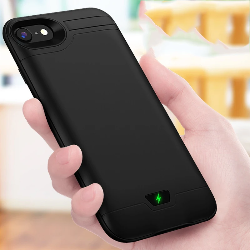 Тонкий ударопрочный чехол для зарядки аккумуляторов 8000/5000 мАч iPhone 6 6S 7 8 Plus