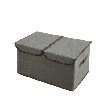 

LUDA 2 Pack Larger Storage Cubes Fabric Foldable Collapsible Storage Cube Bin Organizer Basket with Lid Handles Removable Divide