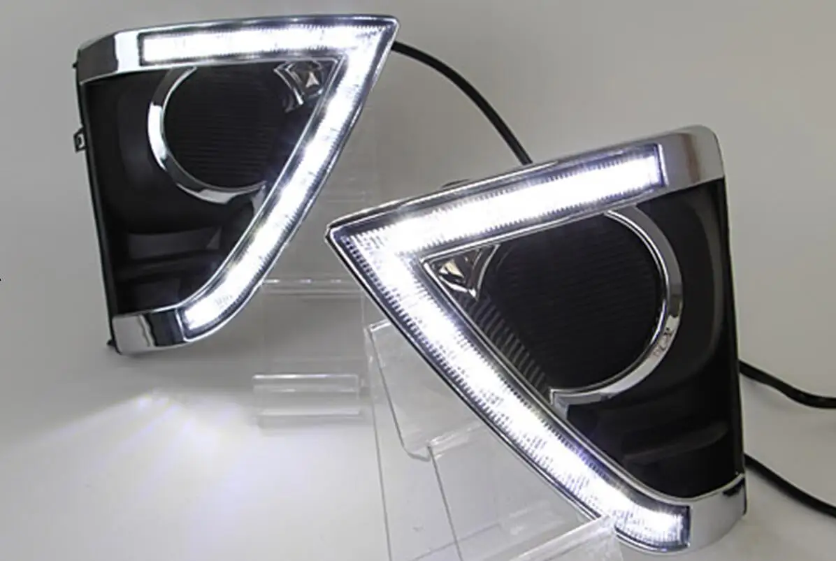 

2 шт. указатель поворота Стиль 12v светодиодный автомобильные DRL Противотуманные фары для T/oyota Vi/os 2014-2015 авто части