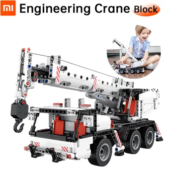 

Original Xiaomi Engineering Crane Fun Block Enjoy Building High Simulation Model 360 Rotating Console Flexible Steering Lifting