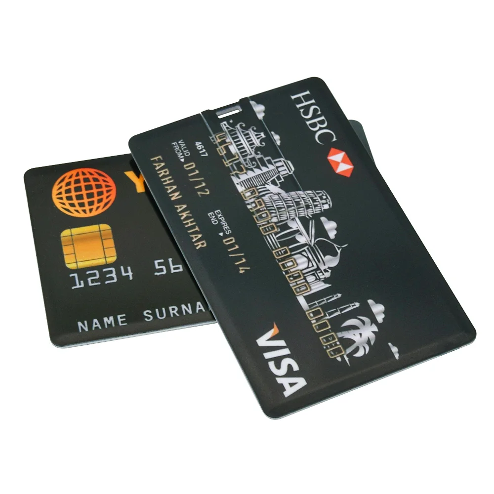 Портативный Cle USB флеш накопитель 2 0 карты HSBC по картам VISA кредитные Card Pen Drive 64 ГБ