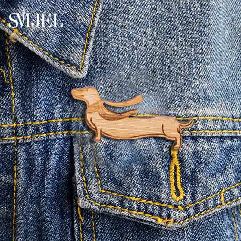 SMJEL полые ПЭТ Отпечаток Лапы Ожерелье s милая собака породы чихуахуа сердце щенок Мемориальный Шарм ожерелье женщина животное подарки влюбленным - Окраска металла: 4 wood brooch
