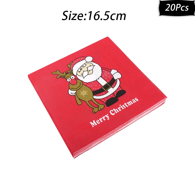 20pcs napkins-A WEIGAO 180 см Пластик Одноразовая Скатерть украшения для рождественской вечеринки обеденный стол крышка год Вечерние - Цвет: 20pcs napkins-A