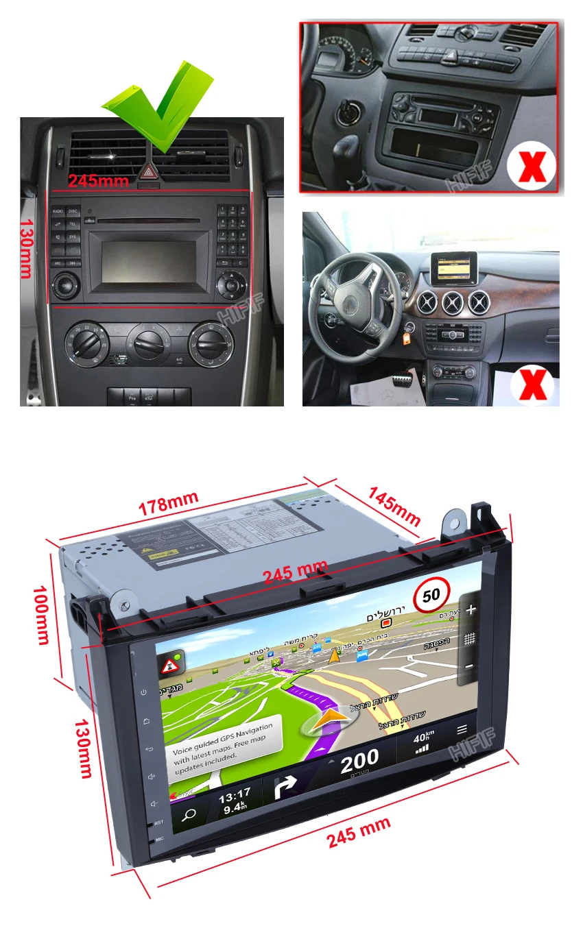 Best IPS New 9" Android 9.0 Car Stereo Head Unit GPS auto Radio For Mercedes Benz B200 W169 A160 Viano Vito 3G WIFI Touch Screen 1