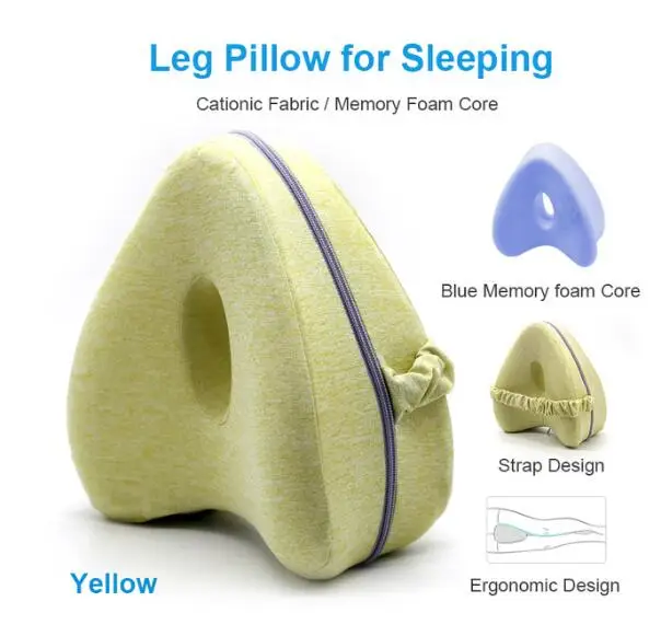 Ортопедическая подушка для сна с эффектом памяти, подушка для позиционера ног, подушка для поддержки колена между ногами для боли в бедрах - Цвет: Qing se xin
