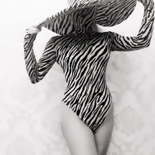 Танцевальная Команда Хэллоуин с длинным рукавом DS DJ Женский Песенный Бар Костюм Сексуальная Зебра Сиамская Шляпа Костюм Цельный Танцор Сексуальный Костюм