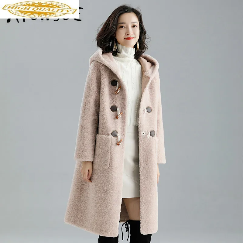 

Real Fur Coat Women Winter Coat Women Clothes 2020 100% Wool Jacket Sheep Shearing Hooded Parka Real Fur Jacket LMN29004 YY2365