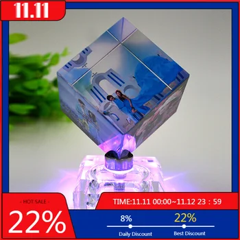 

3D Crystal Photo Frame LED Base Wedding Photo Album Personalized Laser Engraved Picture Glass Photo Frame Ornament Souvenir Gift