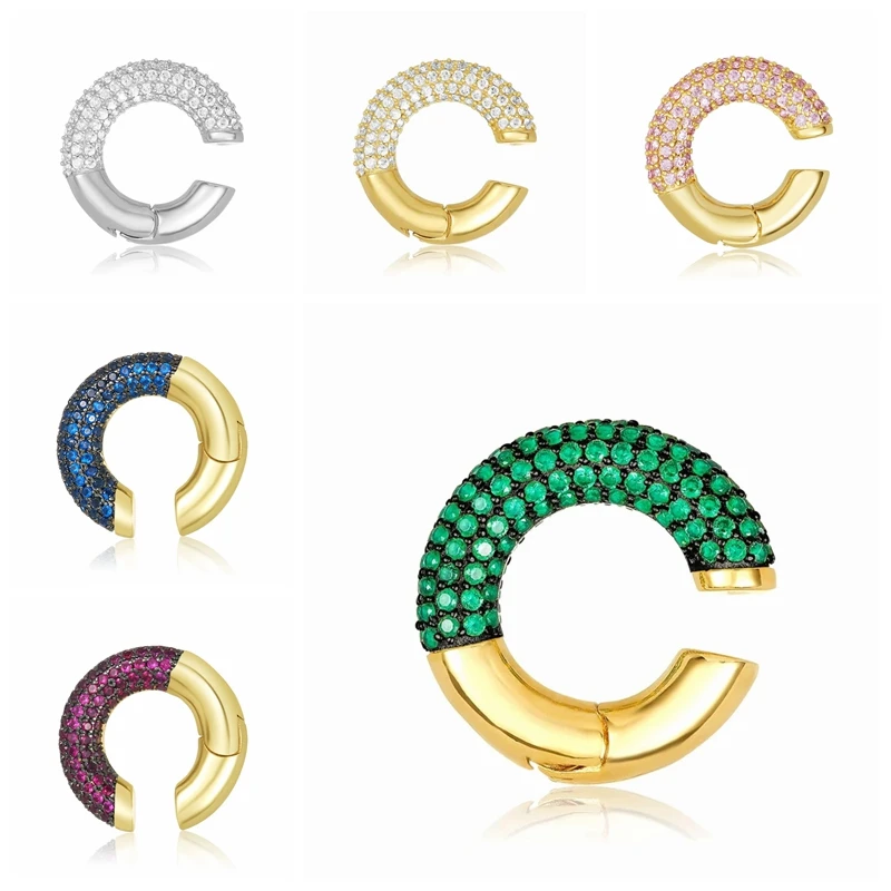 Ear Clip Earrings Single Colorful Zircon Ear Clip For Women Girls Luxury Jewelry