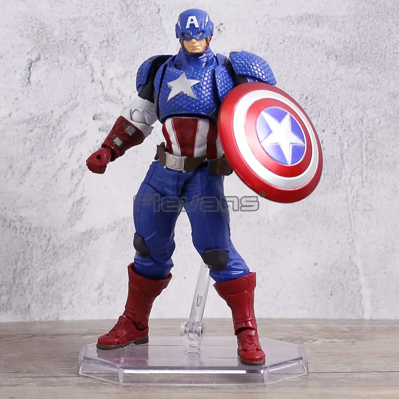 Marvel супергерой Капитан Америка Revoltech серия NO.007 ПВХ фигурка подвижная модель