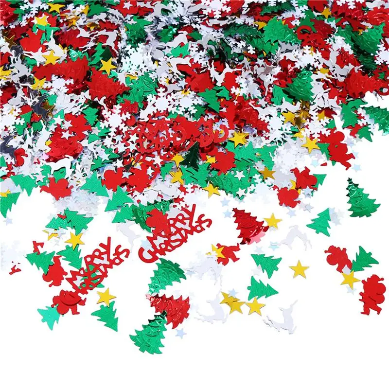 100g in 1 Pack Confetti Table Christmas Tree Reindeer Decor Paillette Confetti Snowflake for Wedding Carnivals Party