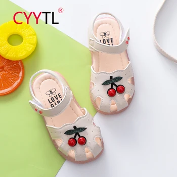 

CYYTL Girls Cute Princess Sandals Summer Kids Cherry Non-slip Comfortable Slippers Children Pink Shoes Baby Toddler Infant