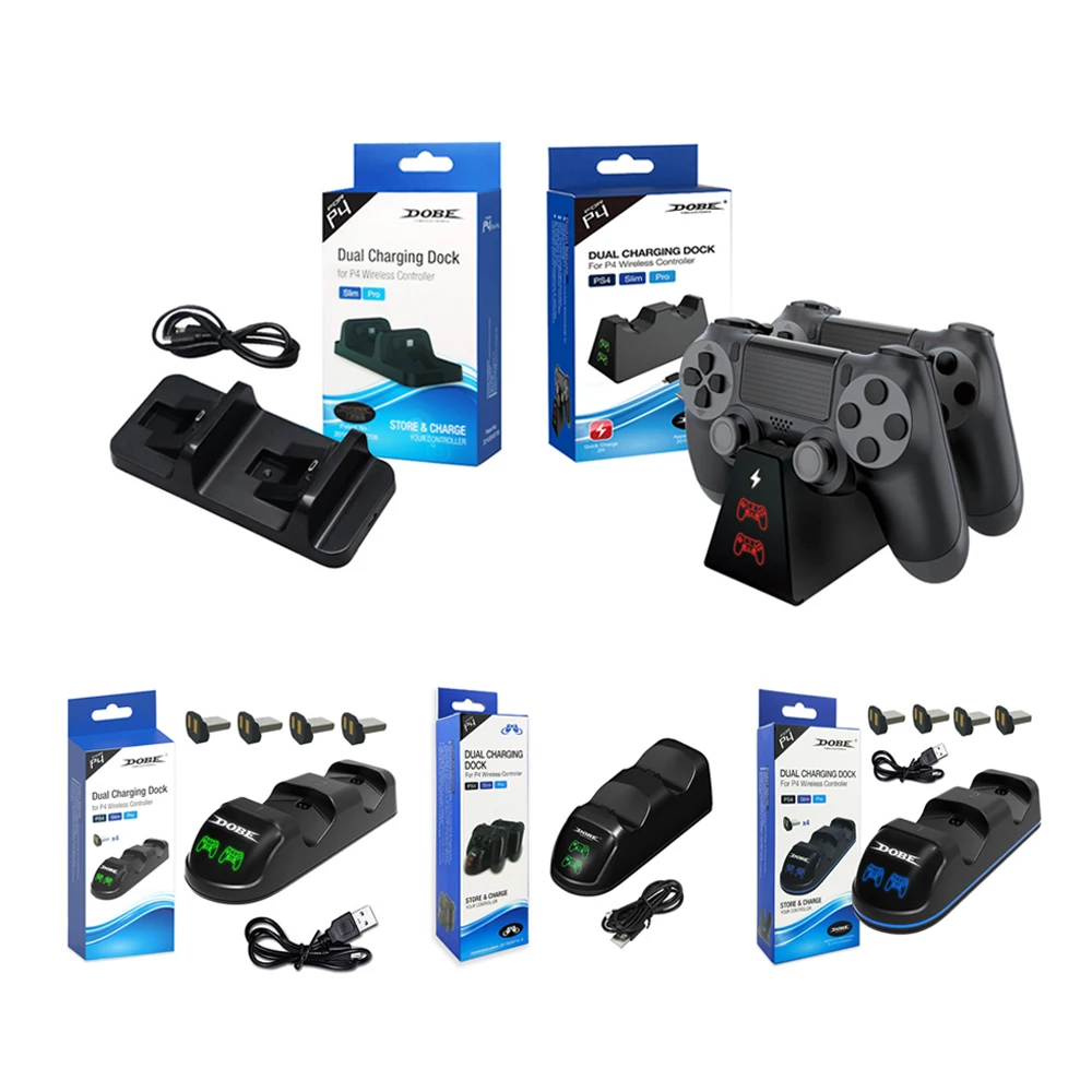Зарядная док-станция для контроллера PS4 двойная зарядная станция светодиодный