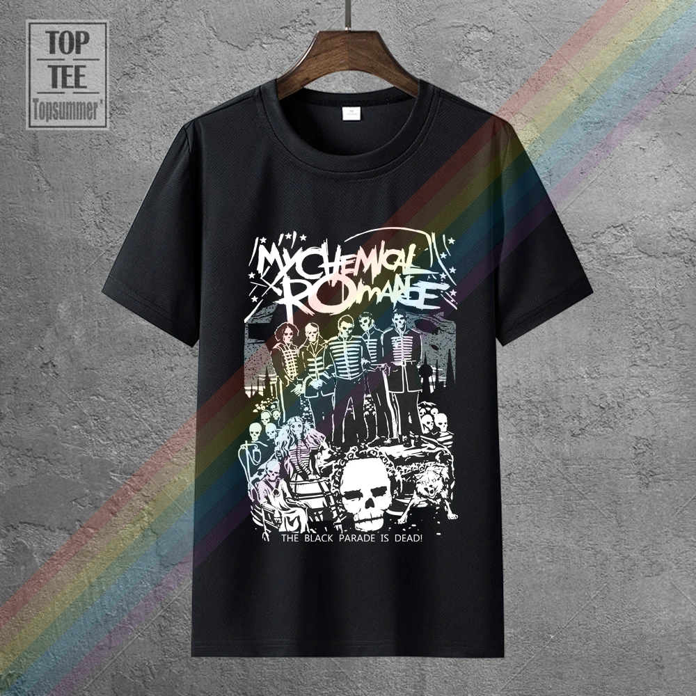 Camiseta con estampado de My quimic Romance Mcr Dead para S-3Xl, camiseta negra de verano, Punk, Emo, Rock, 2017