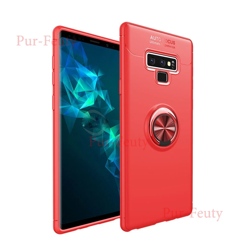 Чехол для samsung Galaxy Note 9, SM-N9600, N960U1, бизнес, с кольцом на палец, с магнитным держателем, задняя крышка для samsung Galaxy Note9 - Цвет: Красный