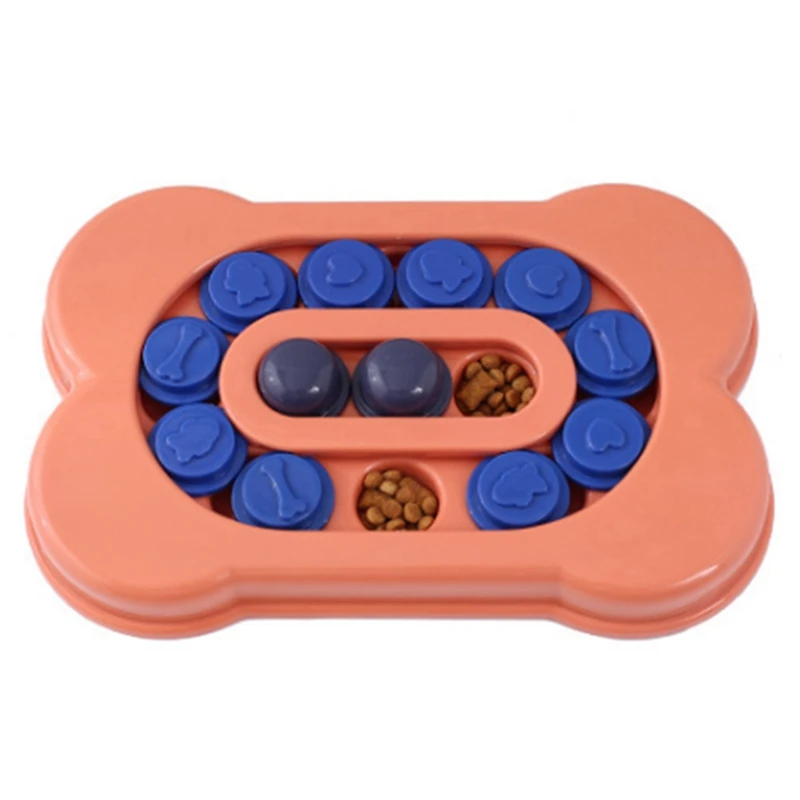Pet Dog Bone Track Foraging Plate Dog Food Interactive Anti Choking