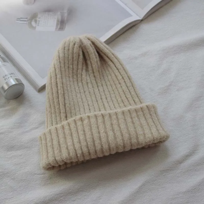 6 Унисекс Зимние шапки для женщин сплошной цвет теплые короткие Skullies и Beanie женские хип-хоп вязаные шапки Лыжная мягкая эластичная мешковатая шапка - Цвет: 6