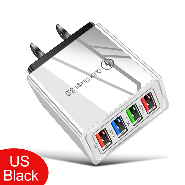 Ports USB Charger Quick Charge 3.0 For iPhone 12 Pro Max Xiaomi Samsung Huawei Tablet Portable Wall Mobile Phone Fast Charger