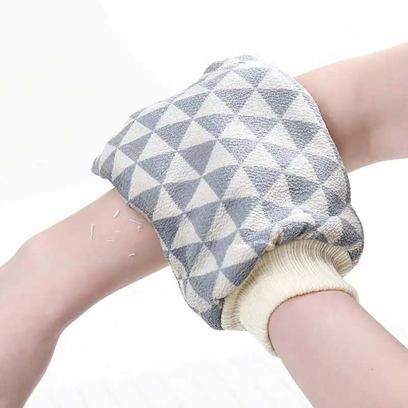 Bathroom Bath Gloves Brush Massage with Geometry Printing Body Wash Glove Dead Skin Remover Spa Towel Shower Accessory
