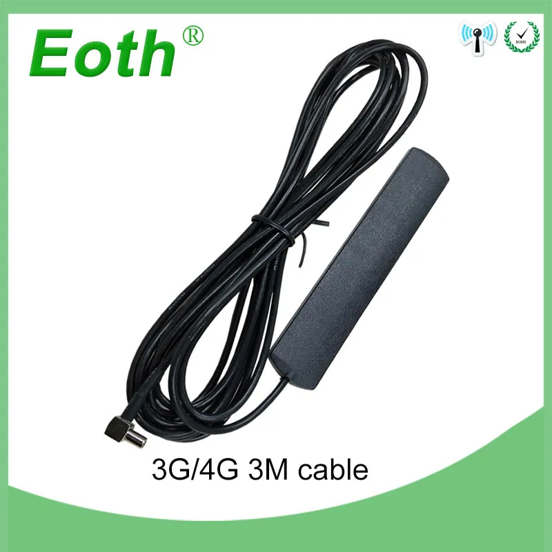 5 шт. Eoth 3g 4G LTE антенна TS9 патч Антенна 3dbi с удлинителем 3 метра TS9 мужской прямоугольный разъем