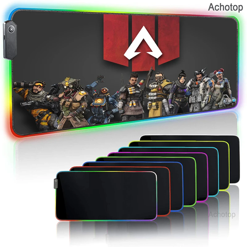 

Apex Legends Gaming Mouse Pad Computer Mousepad Gamer RGB Large XXL Keyboard Carpet Big Mausepad PC Desk Play Mat with Backlit