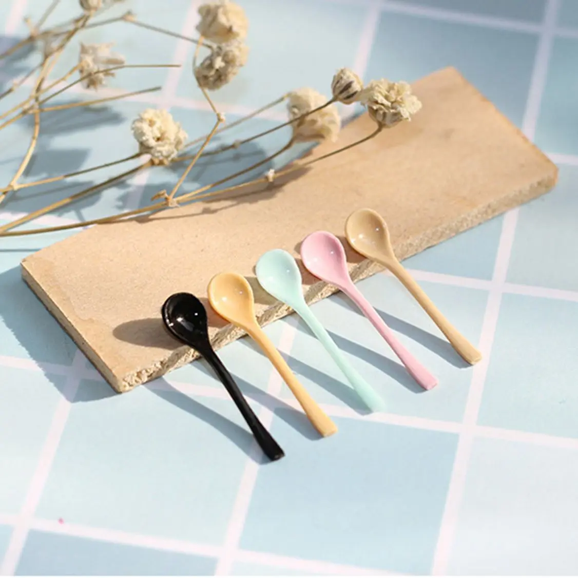 Dollhouse Miniature 1:12 Mini Spoon Tray Dish for Blyth BJD Doll House Kitchenware Accessories 3