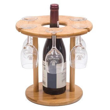 

Wine Glass Drying Rack Bamboo Storage Shelf Bottle Display Holder Office Home Ki
