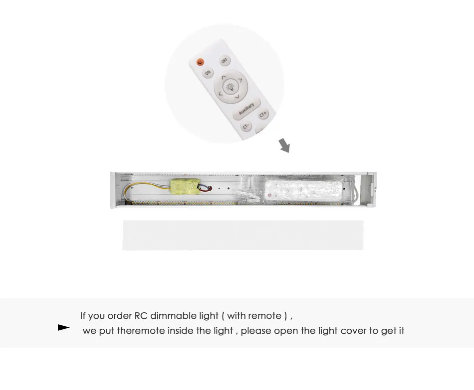 Modern LED Ceiling Light Lamp Lighting Fixture Rectangle Office Remote Bedroom Surface Mount Living Room Panel Control 110V 220V