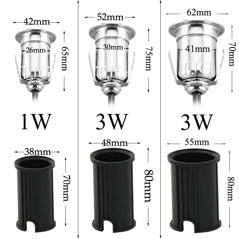 IP68 5W 3W 1W LED Underground light Ground Garden Path Floor Lamp Outdoor Underground Buried Yard Lamp Landscape Light 220V DC12
