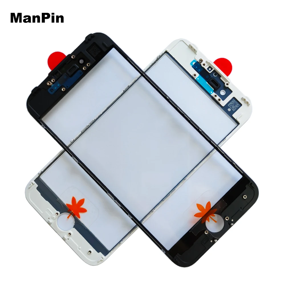5Pcs/Lot AAA 3 in 1 Screen Glass OCA Film For iPhone 8 Plus 7 7P 6S 6g Cold Press With Bezel Frame Ear Mesh Display Panel Repair