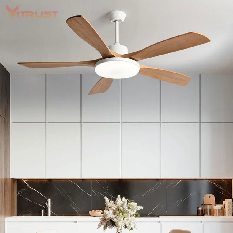 Strong Wind Ceiling Fan with Bright LED Light Fashion Wooden Ceiling Fan for Indoor Outdoor