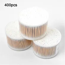 Одноразовый нос косметический стерильный инструмент для очистки двойной головы Q наконечник аппликатор уха деревянная ручка ватный тампон для удаления ресниц