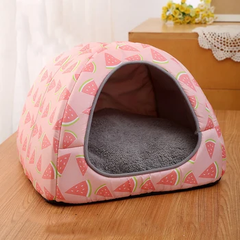 Warm Cat Bed Small Dogs Kittens House Pet Basket Cushion Cat Sleeping Pillow Mat Tent Puppy Lounger Soft Nest Cave Cats Beds 3