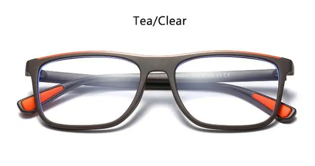 tea clear Телефон компьютер, синий светильник, блокирующие очки, джентльмен, Ретро стиль, роскошный дизайн, квадратные очки для глаз, оправа для мужчин, мужские очки - Цвет оправы: tea clear
