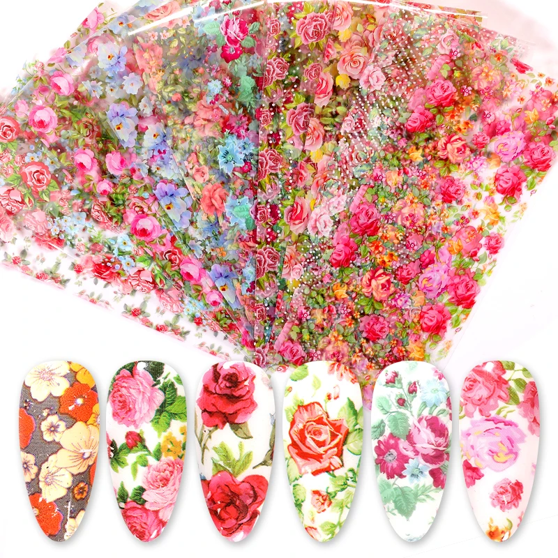 Good Value Transfer-Decorations-Sets Sticker Nail-Decals Rose-Flowers Tropical-Leaves Slide Manicuring EN1OGnlje